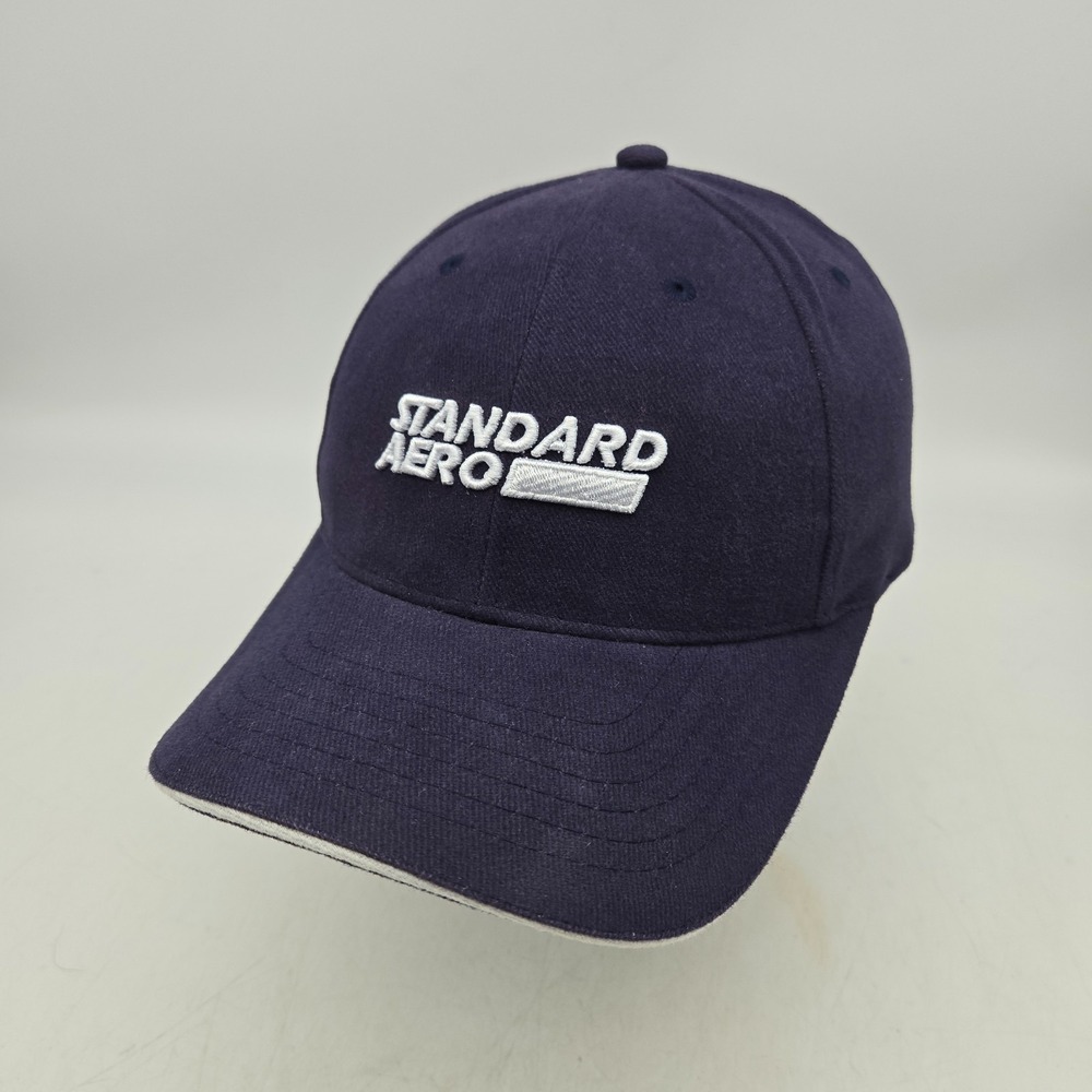 Vintage Standard Aero Strapback Hat Cap Blue Aviation Jet Engines Airplanes